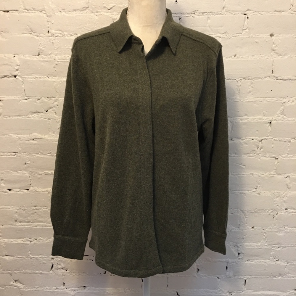 Naked Cashmere sweater shirt button from long sleeve green size m